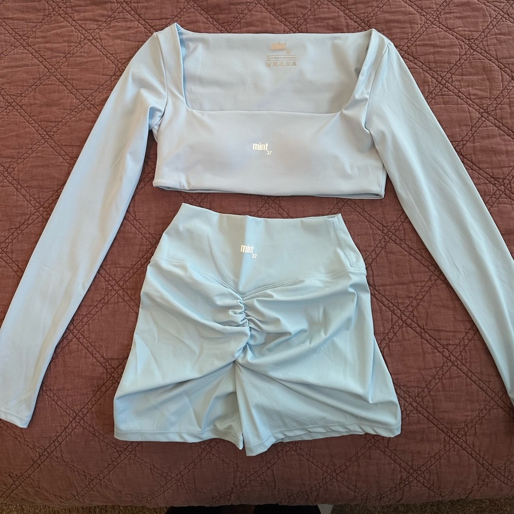 Mint 37 Light Blue Workout Set - Picture 2 of 3